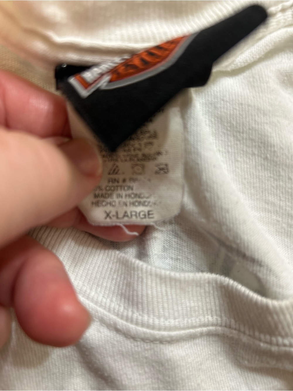 Harley-Davidson White Long Sleeve Tee with Gray Flame Logo - Picture 7 of 8